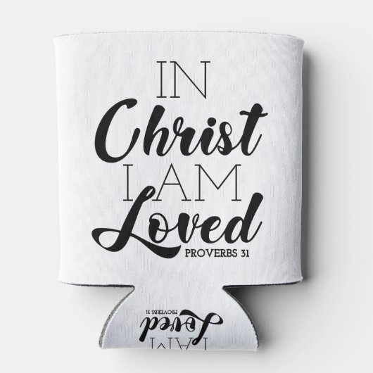 In Christus ben ik geliefde Scriptbeloften Christe Blikjeskoeler (Achterkant)