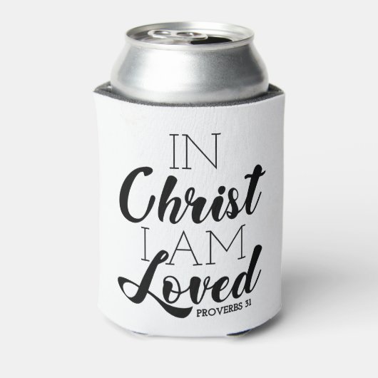 In Christus ben ik geliefde Scriptbeloften Christe Blikjeskoeler (Blikje Achterkant)