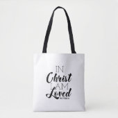 In Christus ben ik geliefde Scriptbeloften Christe Tote Bag (Voorkant)