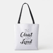 In Christus ben ik geliefde Scriptbeloften Christe Tote Bag (Achterkant)