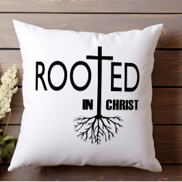 In Christus Elegant Cross Black White Faith Kussen