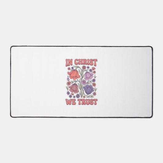 In Christus We Geloof Bloemig Christelijk Vectoron Bureaumat (Voorkant)