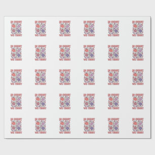 In Christus We Geloof Bloemig Christelijk Vectoron Cadeaupapier