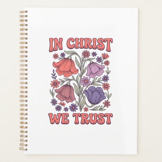 In Christus We Geloof Bloemig Christelijk Vectoron Planner (Voorkant)