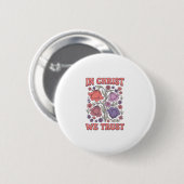 In Christus We Geloof Bloemig Christelijk Vectoron Ronde Button 5,7 Cm (Voorkant /achterkant)