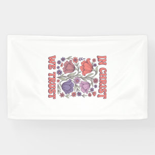 In Christus We Geloof Bloemig Christelijk Vectoron Spandoek
