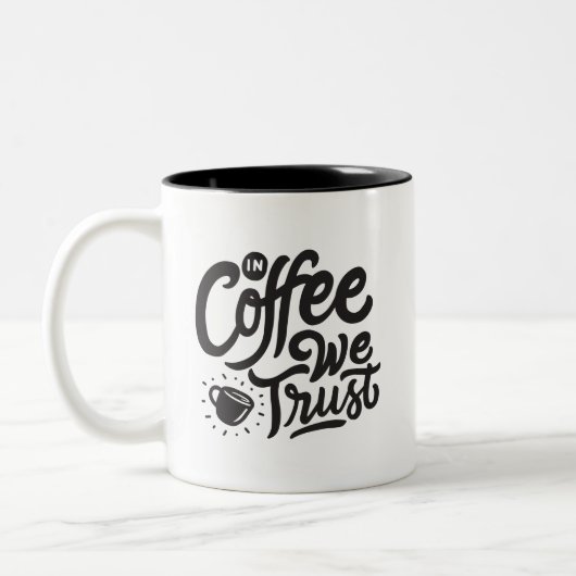 In Coffee We Trust, Two-Tone Coffee Mug Tweekleurige Koffiemok (Links)