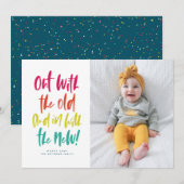 In combinatie met de nieuwe kleurrijke Happy New Y Feestdagenkaart (Voorkant / Achterkant)