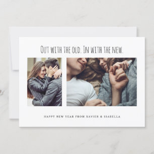 In combinatie met het nieuwjaar van de nieuwe foto feestdagenkaart