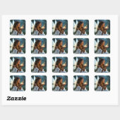 In Contact | Fee en Goudstof Vierkante Sticker (Vel)