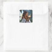 In Contact | Fee en Goudstof Vierkante Sticker (Tas)