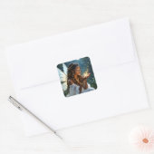 In Contact | Fee en Goudstof Vierkante Sticker (Envelop)