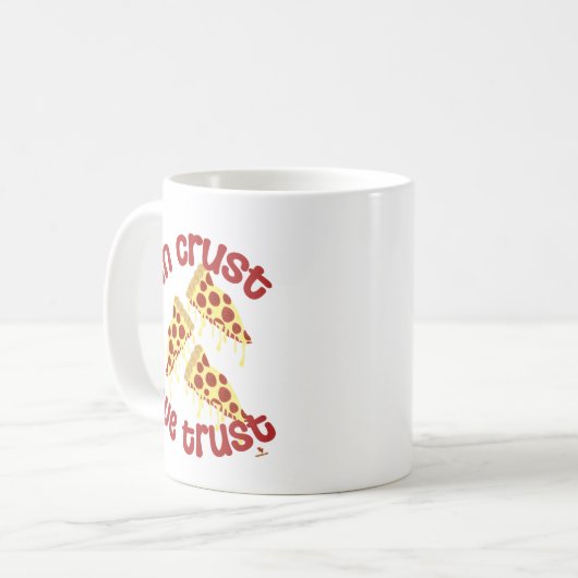 In Crust vertrouwen we op Pizza Humor Time Koffiemok (Voorkant links)
