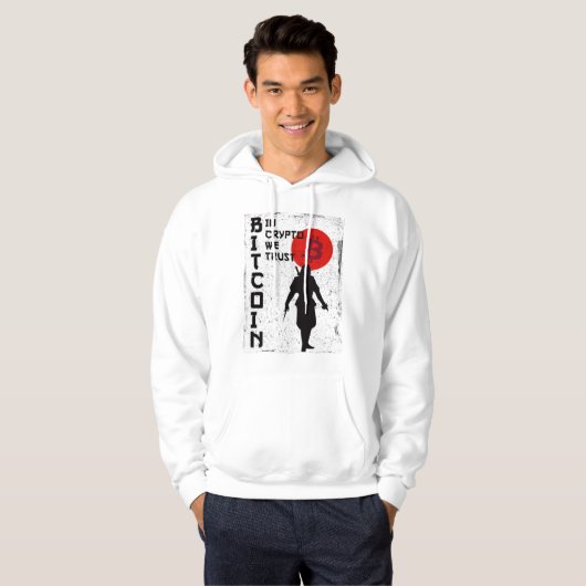 In Crypto vertrouwen we - Bitcoin Samurai Hoodie (Voorkant volledig)