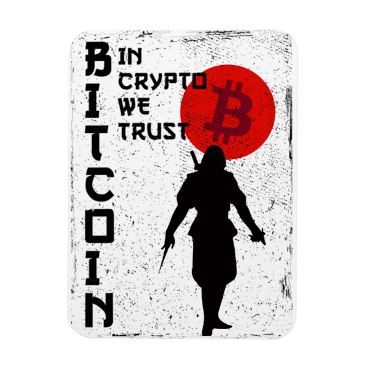 In Crypto vertrouwen we - Bitcoin Samurai Magneet (Verticaal)