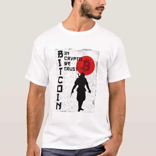 In Crypto vertrouwen we - Bitcoin Samurai T-shirt (Voorkant)