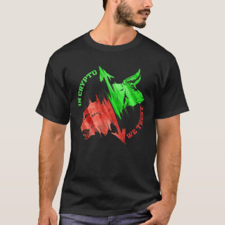In Crypto vertrouwen we Cryptocurrency Trading Bul T-shirt
