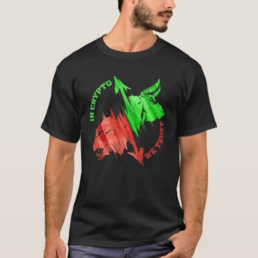 In Crypto vertrouwen we Cryptocurrency Trading Bul T-shirt (Voorkant)