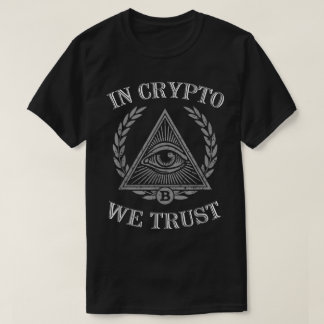 In Crypto We Trust Embleem Ontwerp T-shirt