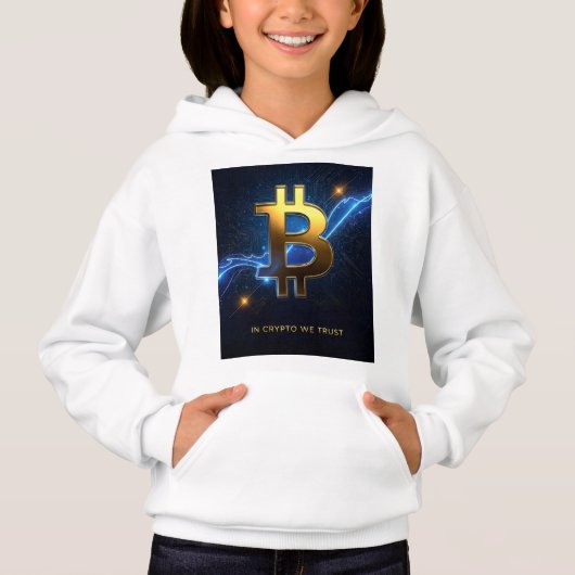In Crypto We Trust Kids Bitcoin Hoodie (Voorkant)