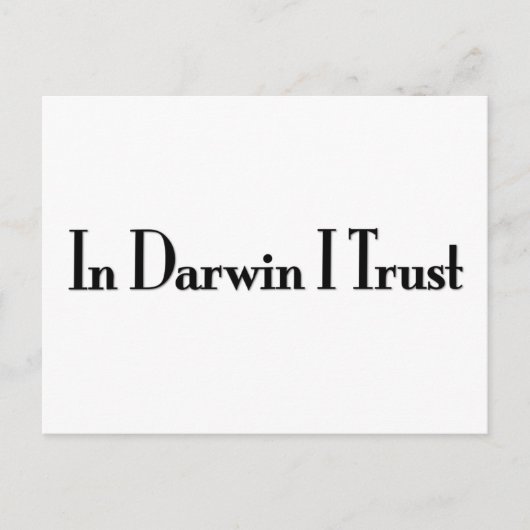 In Darwin vertrouw ik Briefkaart (Voorkant)