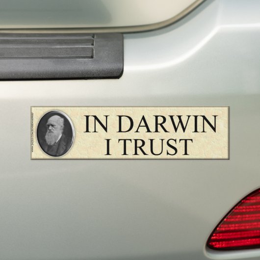 IN DARWIN VERTROUWEN IK BUMPERSTICKER (Op auto)