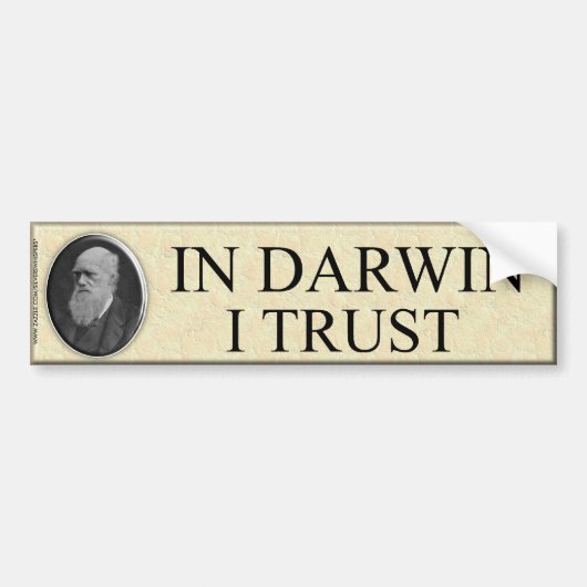 IN DARWIN VERTROUWEN IK BUMPERSTICKER (Voorkant)