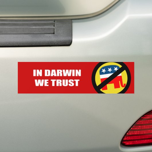 In Darwin vertrouwen we Bumpersticker (Op auto)