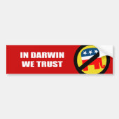 In Darwin vertrouwen we Bumpersticker (Voorkant)