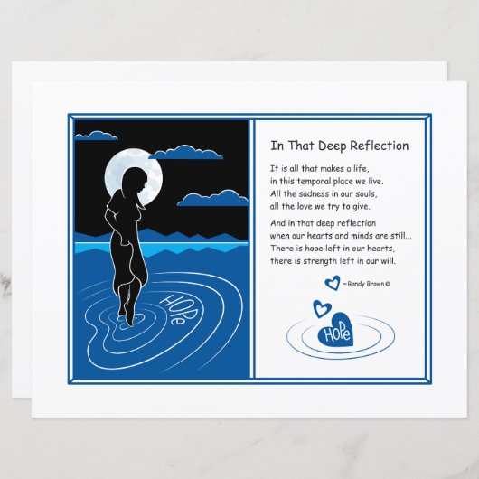 In dat diepgaande reflectie_platte papierblad 11"x (Voorkant / Achterkant)