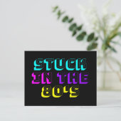 In de 80's Retro Neon. Briefkaart (Staand voorkant)