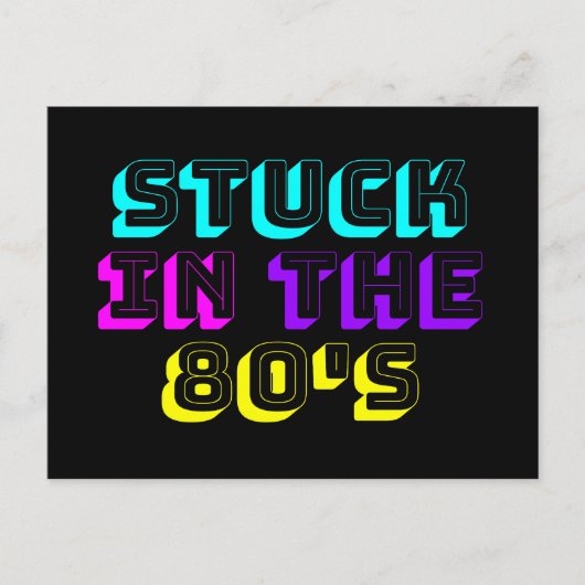 In de 80's Retro Neon. Briefkaart (Voorkant)