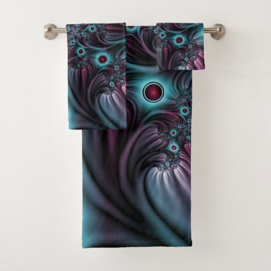 In de Abstracte fractale diepte van de Blauw Roze Bad Handdoek (Insitu)