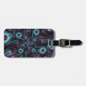 In de Abstracte fractale diepte van de Blauw Roze Bagagelabel (Voorkant horizontaal)