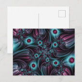 In de Abstracte fractale diepte van de Blauw Roze Briefkaart (Voorkant / Achterkant)