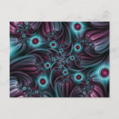 In de Abstracte fractale diepte van de Blauw Roze Briefkaart (Voorkant)