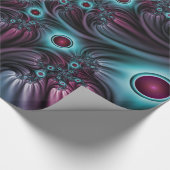 In de Abstracte fractale diepte van de Blauw Roze Cadeaupapier (Hoek)