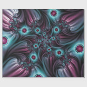 In de Abstracte fractale diepte van de Blauw Roze Cadeaupapier (Vlak)