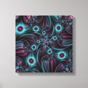 In de Abstracte fractale diepte van de Blauw Roze Canvas Afdruk
