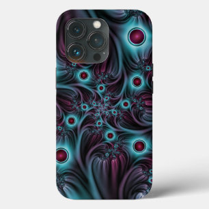 In de Abstracte fractale diepte van de Blauw Roze Case-Mate iPhone Case