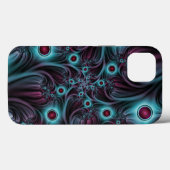 In de Abstracte fractale diepte van de Blauw Roze Case-Mate iPhone Case (Achterkant (horizontaal))