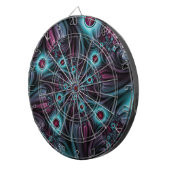 In de Abstracte fractale diepte van de Blauw Roze Dartbord (Voorkant Rechts)
