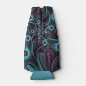 In de Abstracte fractale diepte van de Blauw Roze Flesjeskoeler (Achterkant)