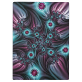 In de Abstracte fractale diepte van de Blauw Roze Klembord (Achterkant)