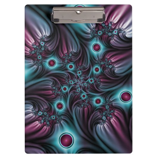 In de Abstracte fractale diepte van de Blauw Roze Klembord (Voorkant)