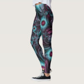 In de Abstracte fractale diepte van de Blauw Roze Leggings (Links)