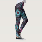 In de Abstracte fractale diepte van de Blauw Roze Leggings (Rechts)