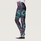 In de Abstracte fractale diepte van de Blauw Roze Leggings (Links)