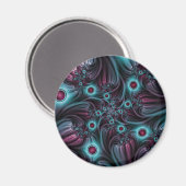 In de Abstracte fractale diepte van de Blauw Roze Magneet (Voorkant / Achterkant)