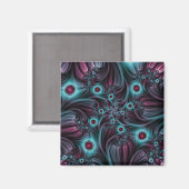 In de Abstracte fractale diepte van de Blauw Roze Magneet (Voorkant / Achterkant)